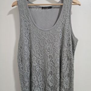 Dolce & Gabbana Gray Lace Tank Top